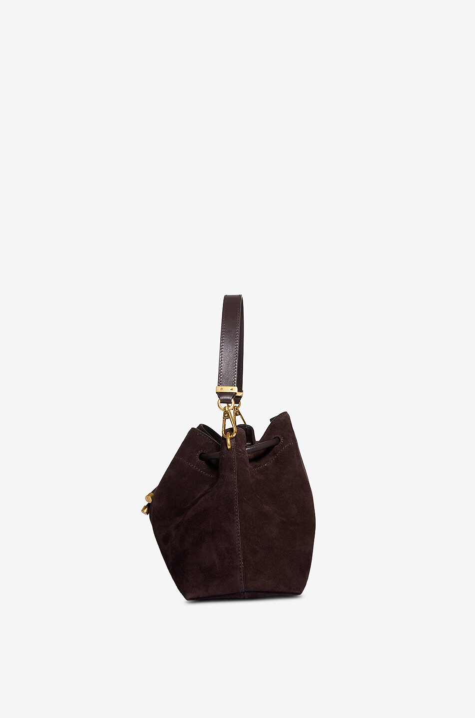 JIMMY CHOO Bon Bon E/W suede bucket bag Women BROWN 4