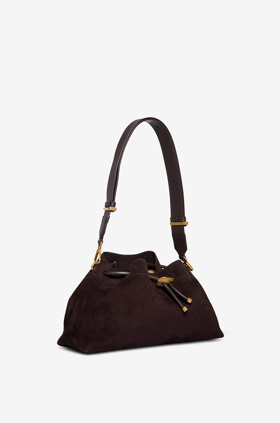 JIMMY CHOO Bon Bon E/W suede bucket bag Women BROWN 5