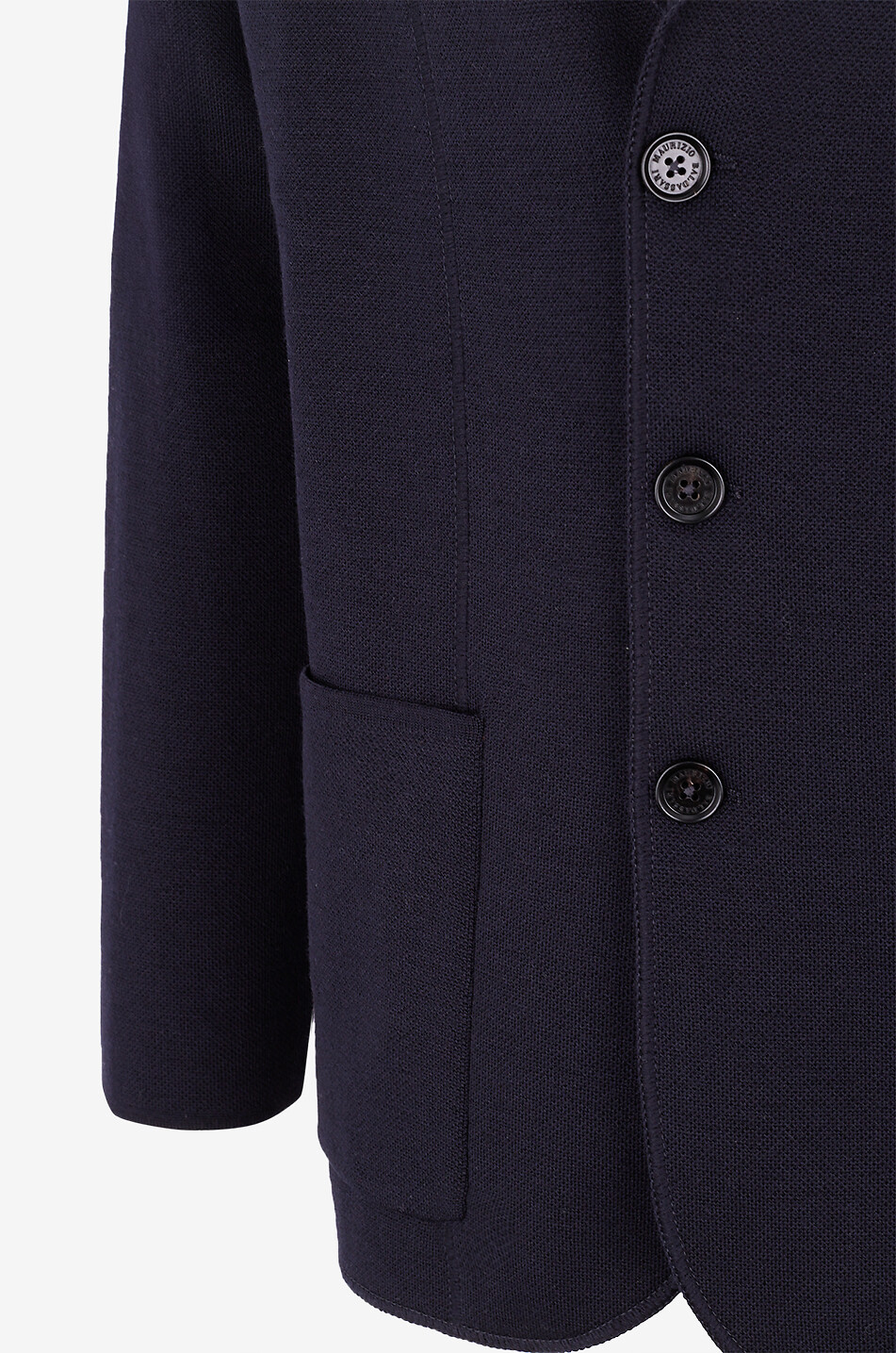 MAURIZIO BALDASSARI Blazer en laine vierge piquée Homme BLEU FONCE 3