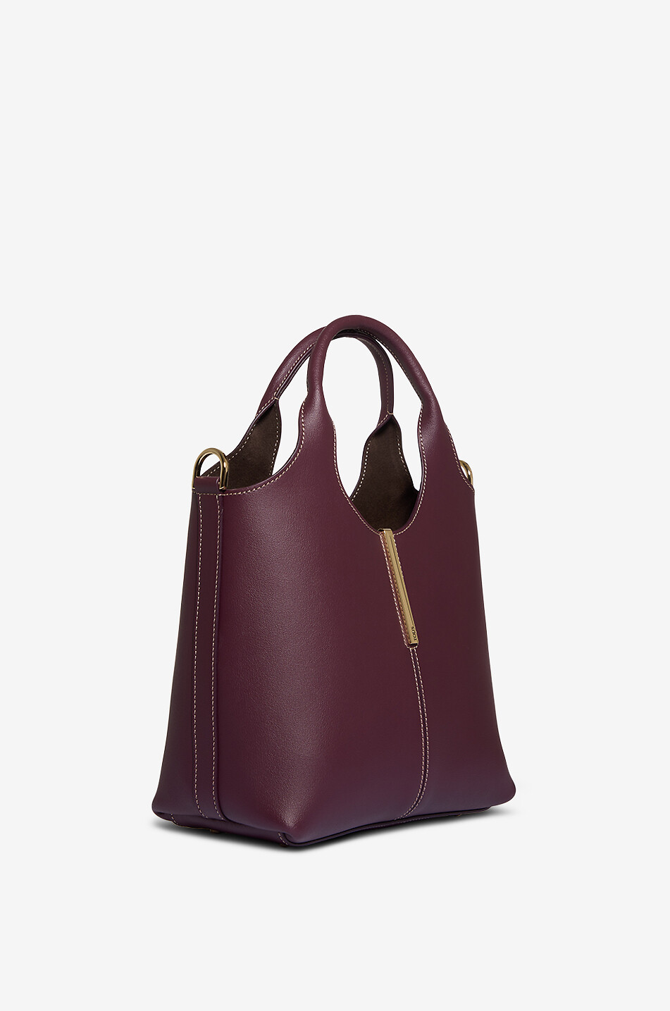 TOD'S Sac cabas en cuir souple Shopping Tote Mini Femme ROUGE FONCÉ 2