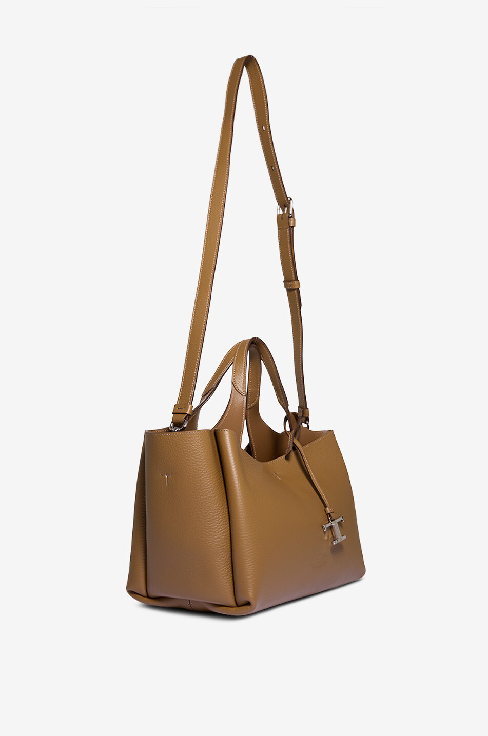 TOD'S Tasche aus genarbtem Leder T Timeless Mini Damen MITTELBRAUN 5
