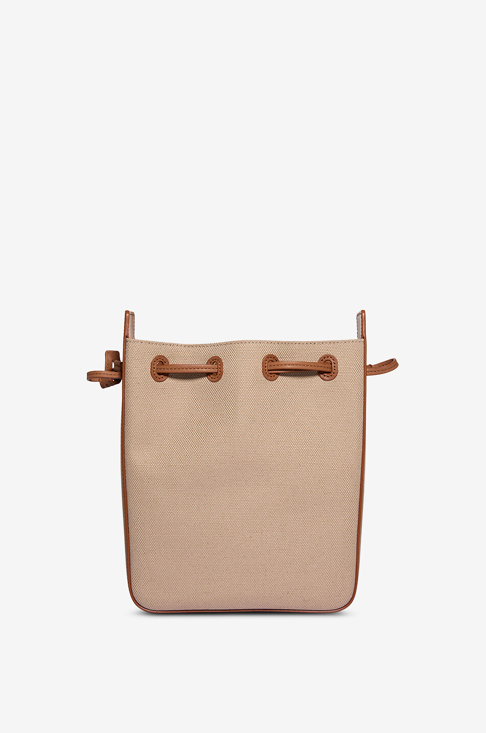 Sac seau en toile et cuir lisse Cassandra Mini