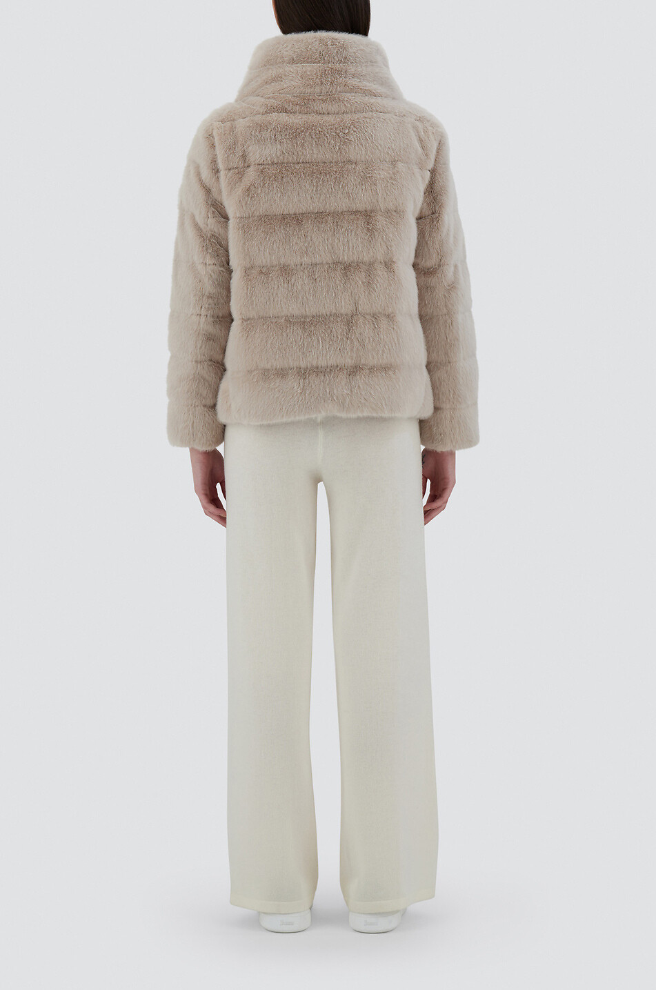 HERNO Resort Mink faux fur short padded jacket Women BEIGE 4