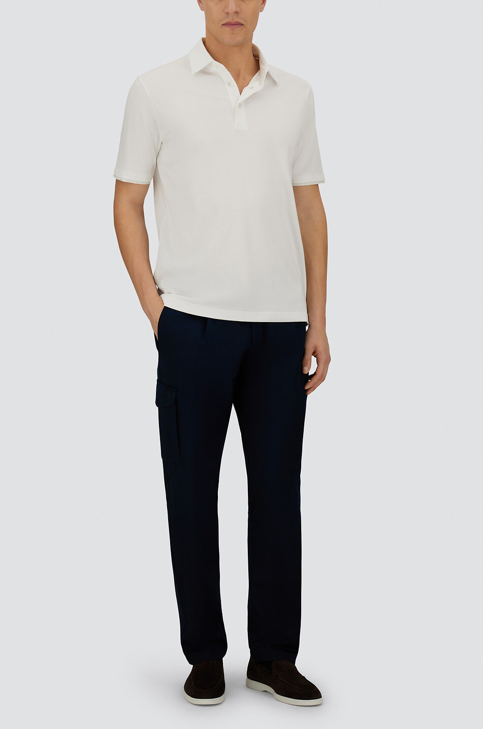 HERNO Polo à manches courtes en jersey Resort Homme BLANC 3