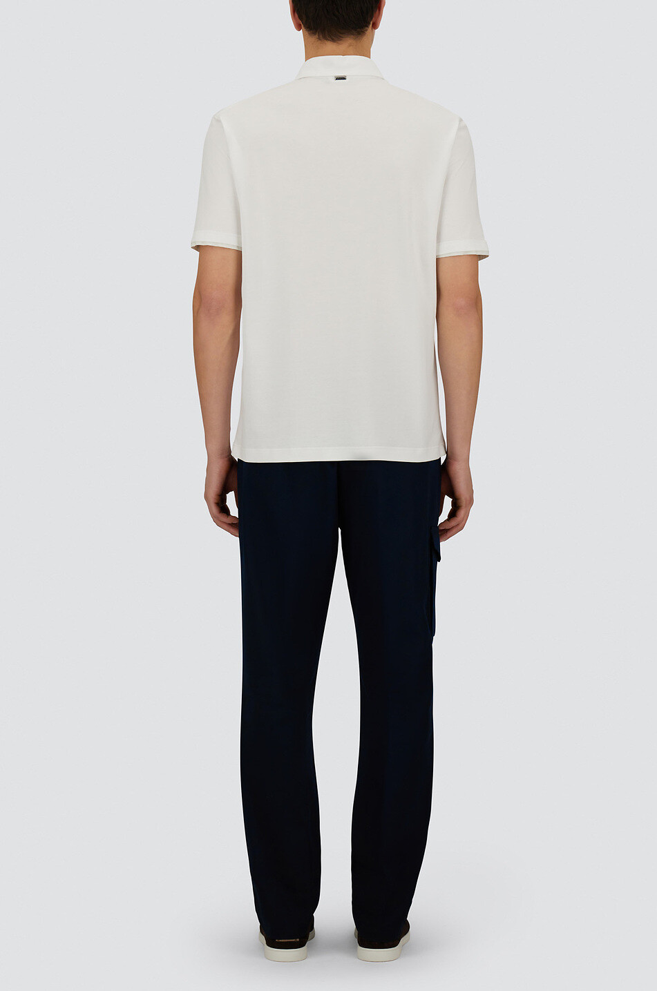 HERNO Polo à manches courtes en jersey Resort Homme BLANC 4