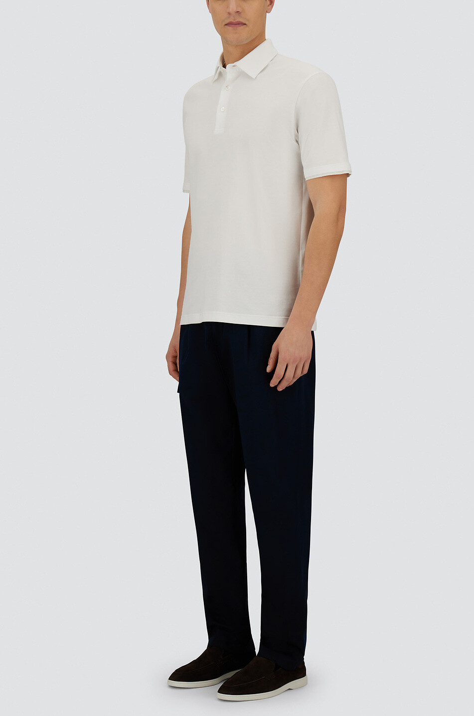 HERNO Polo à manches courtes en jersey Resort Homme BLANC 5