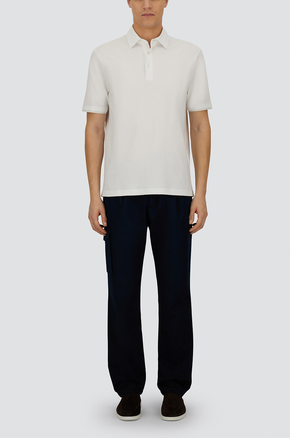 HERNO Polo à manches courtes en jersey Resort Homme BLANC 7