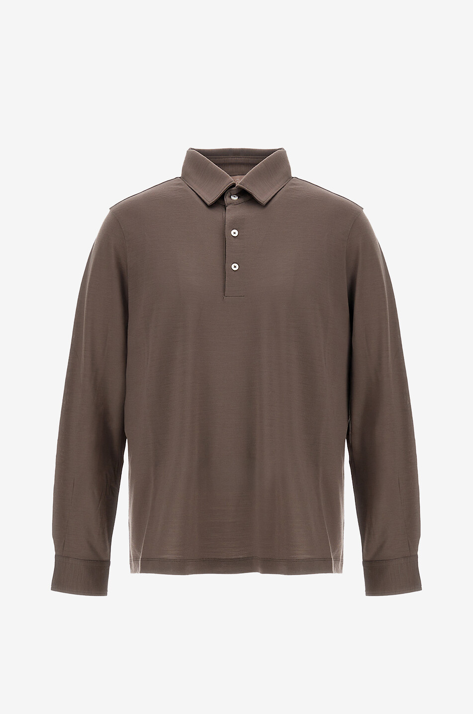 Resort wool long-sleeved polo shirt