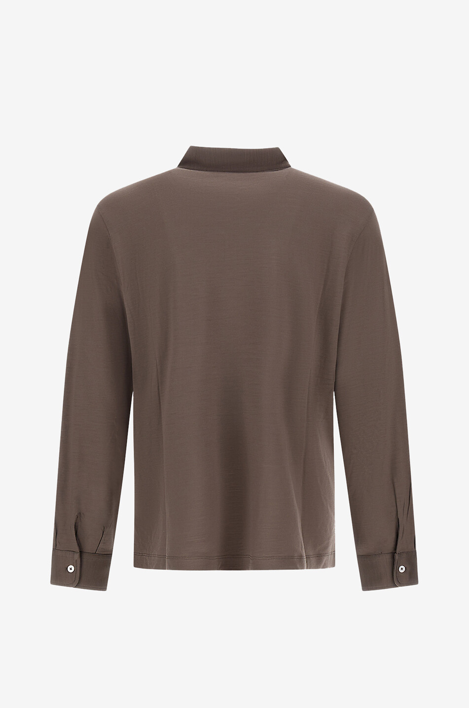 HERNO Resort wool long-sleeved polo shirt Men BROWN 8