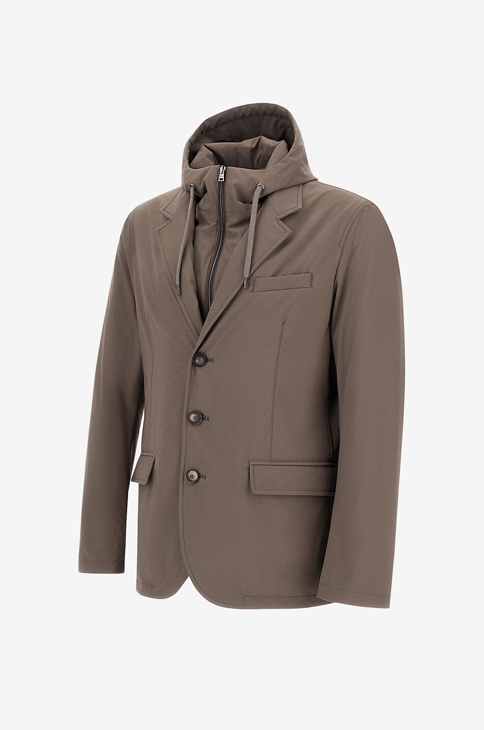 HERNO Resort Comfort Stretch Nylon 2-in-1 blazer Men BROWN 8