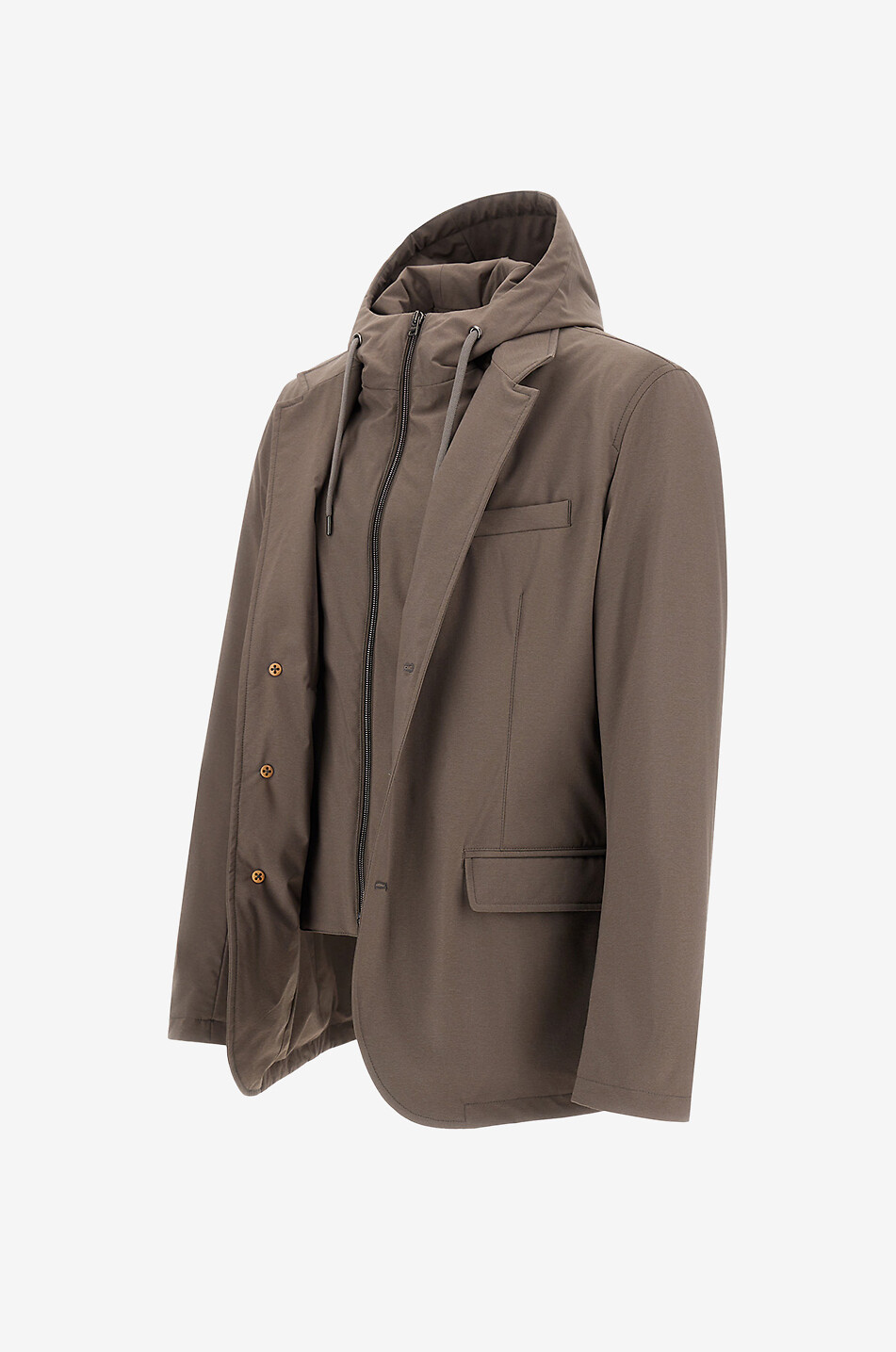 HERNO Resort Comfort Stretch Nylon 2-in-1 blazer Men BROWN 9