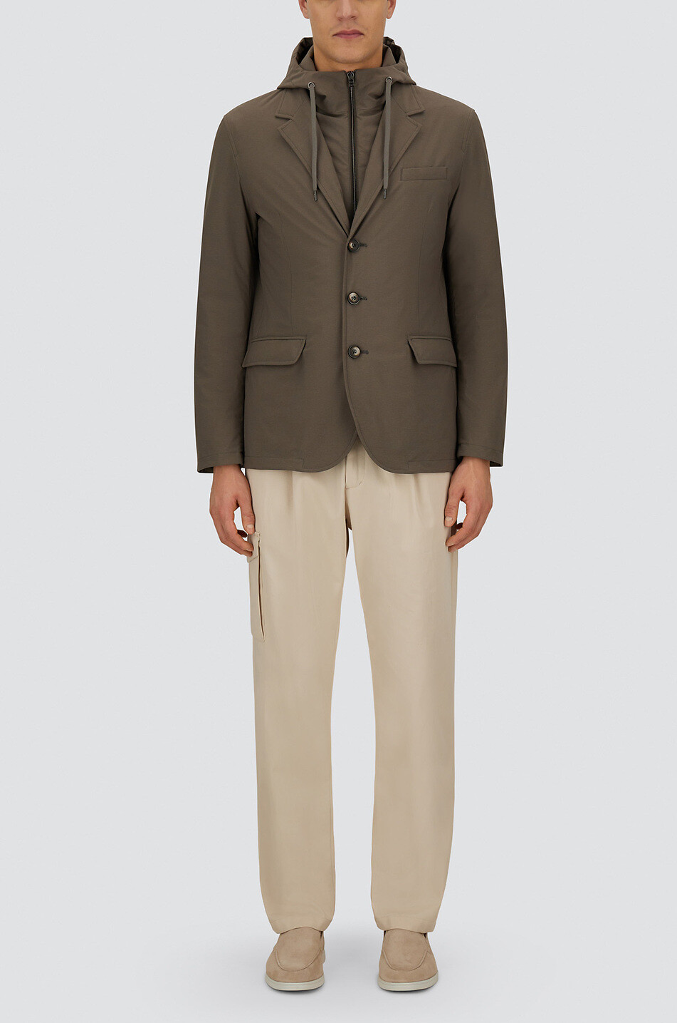 HERNO Resort Comfort Stretch Nylon 2-in-1 blazer Men BROWN 3