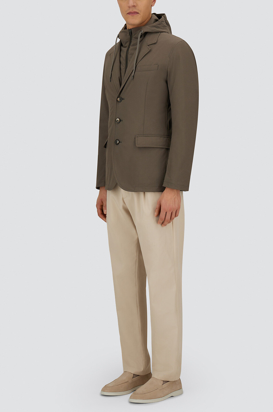 HERNO Resort Comfort Stretch Nylon 2-in-1 blazer Men BROWN 5