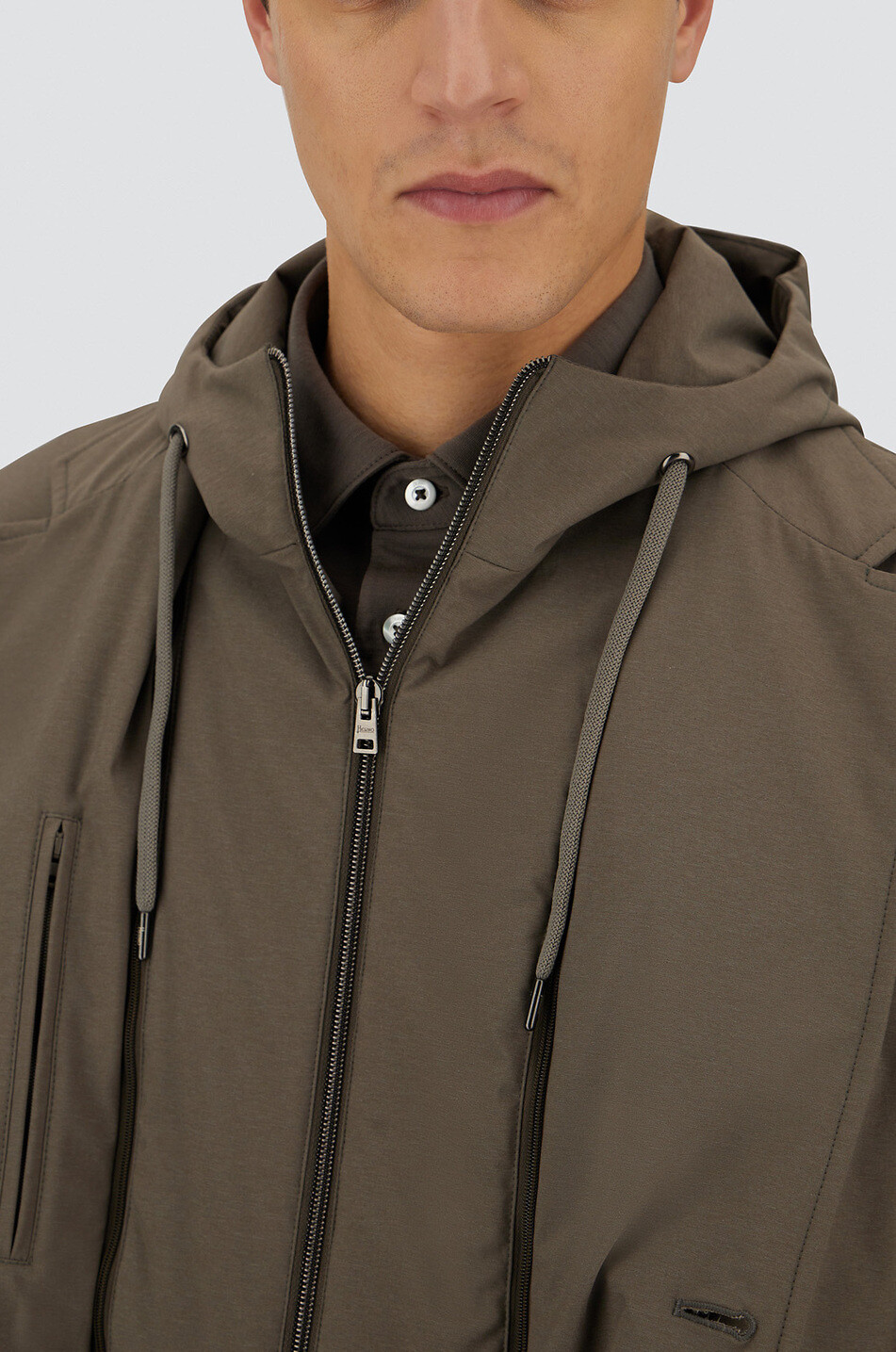 HERNO Resort Comfort Stretch Nylon 2-in-1 blazer Men BROWN 6