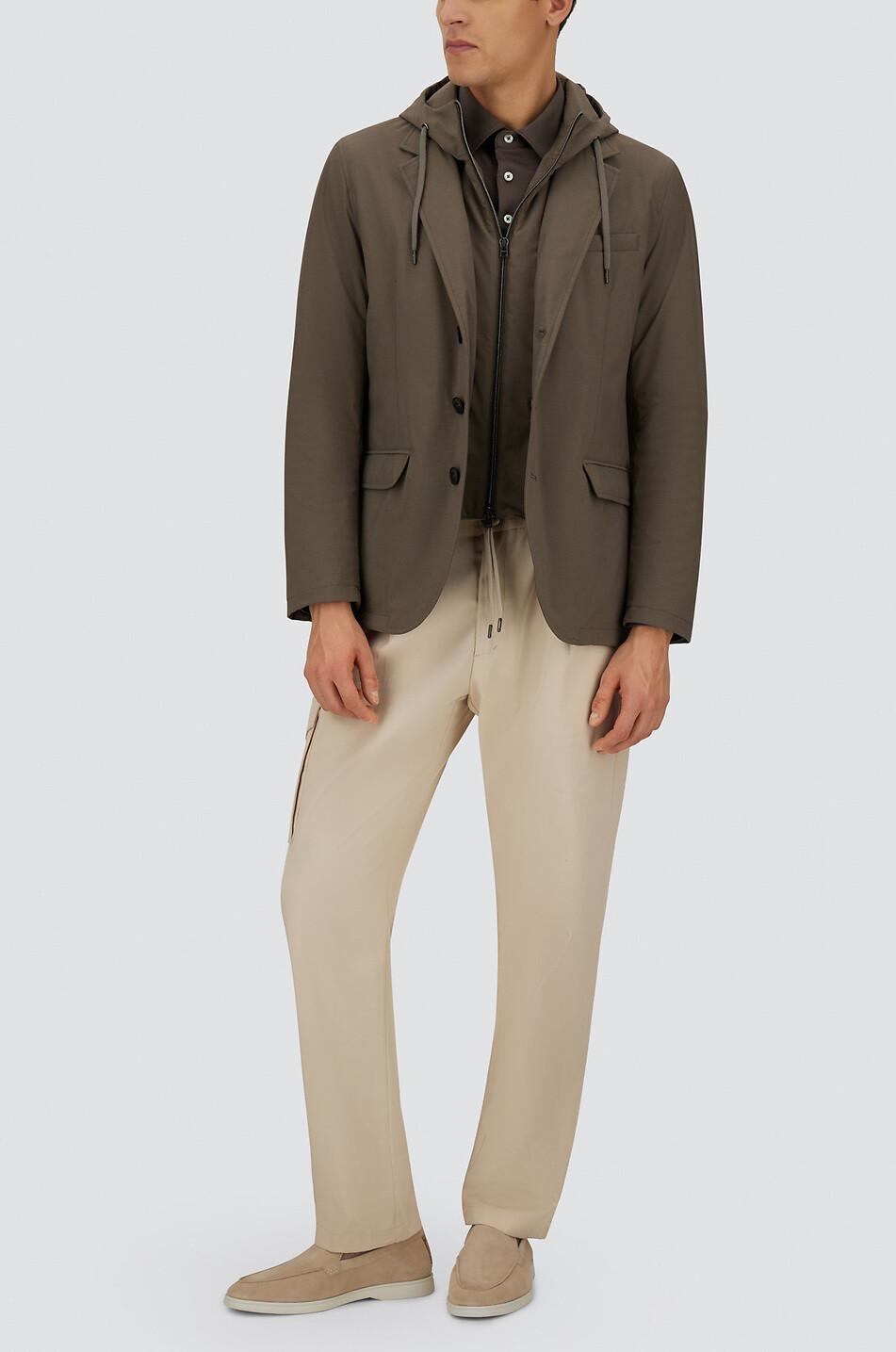 HERNO Resort Comfort Stretch Nylon 2-in-1 blazer Men BROWN 7