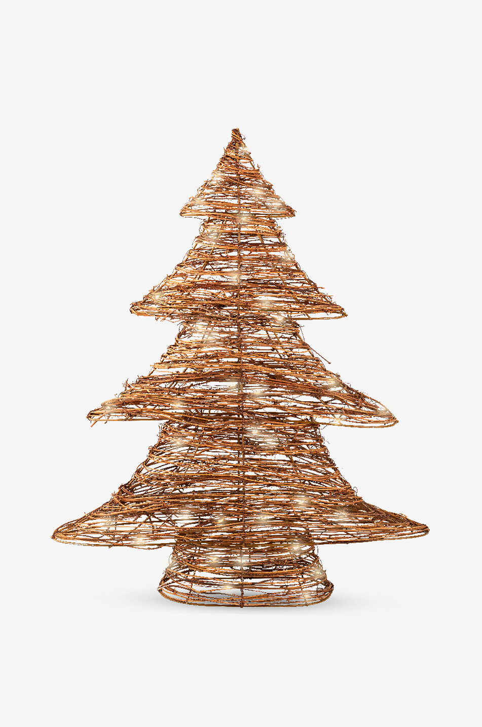 Rattan light-up fir tree with 50 LED lights