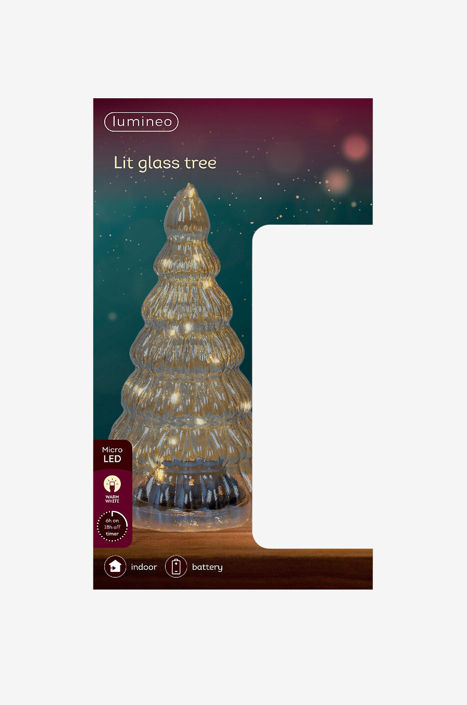 KAEMINGK Glass fir tree with LED Home WHITE 2
