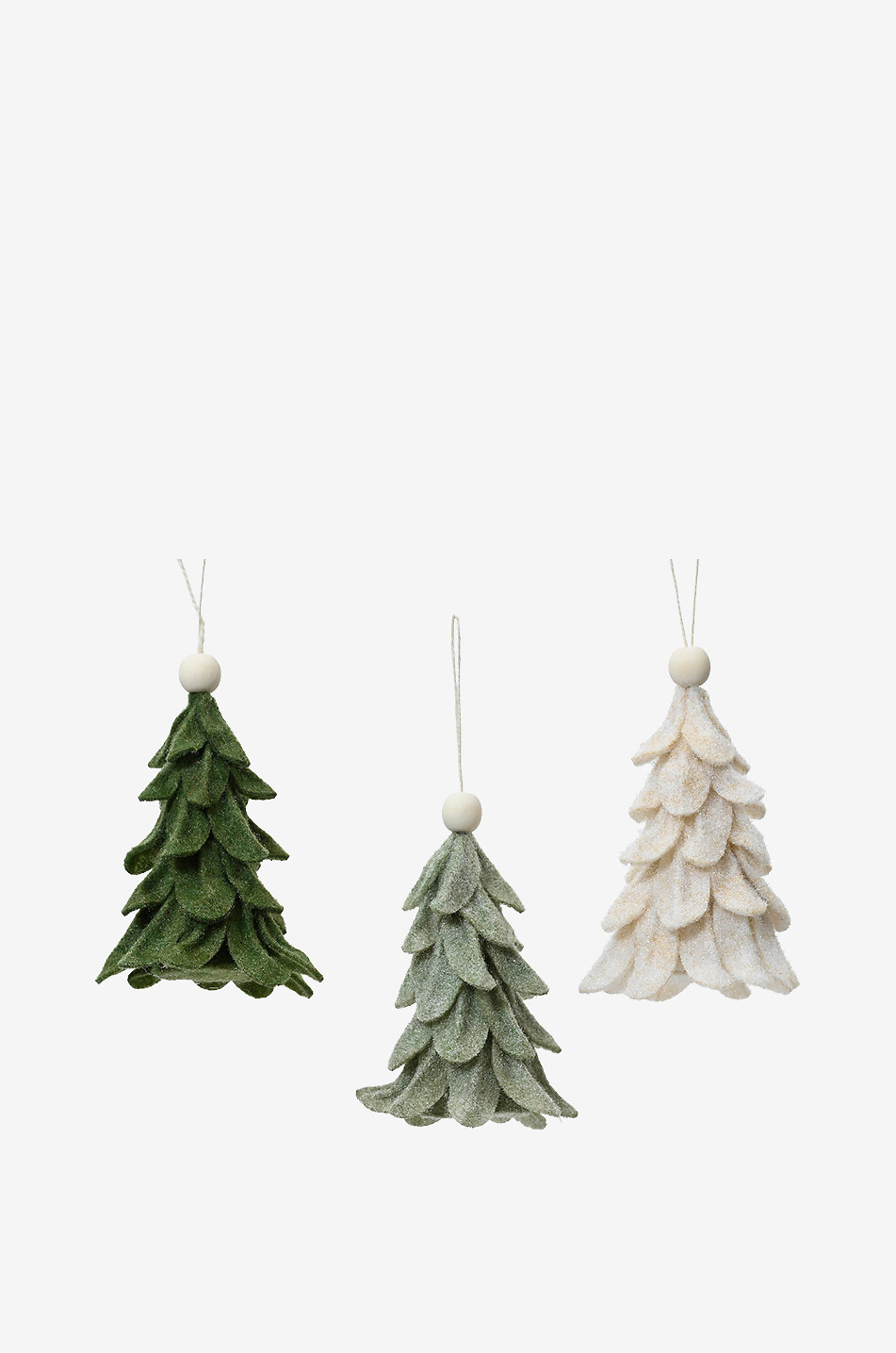 KAEMINGK Lot de 3 sapins à suspendre en feutrine et bois Maison MULTICOLORE 1