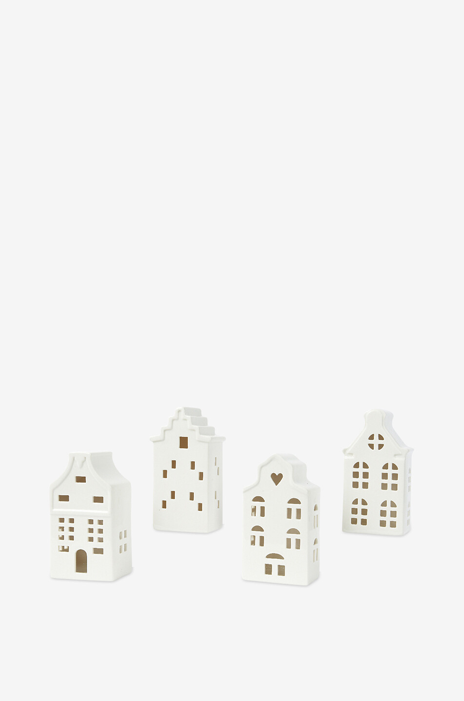 KAEMINGK Set of 4 porcelain house ornaments Home WHITE 1