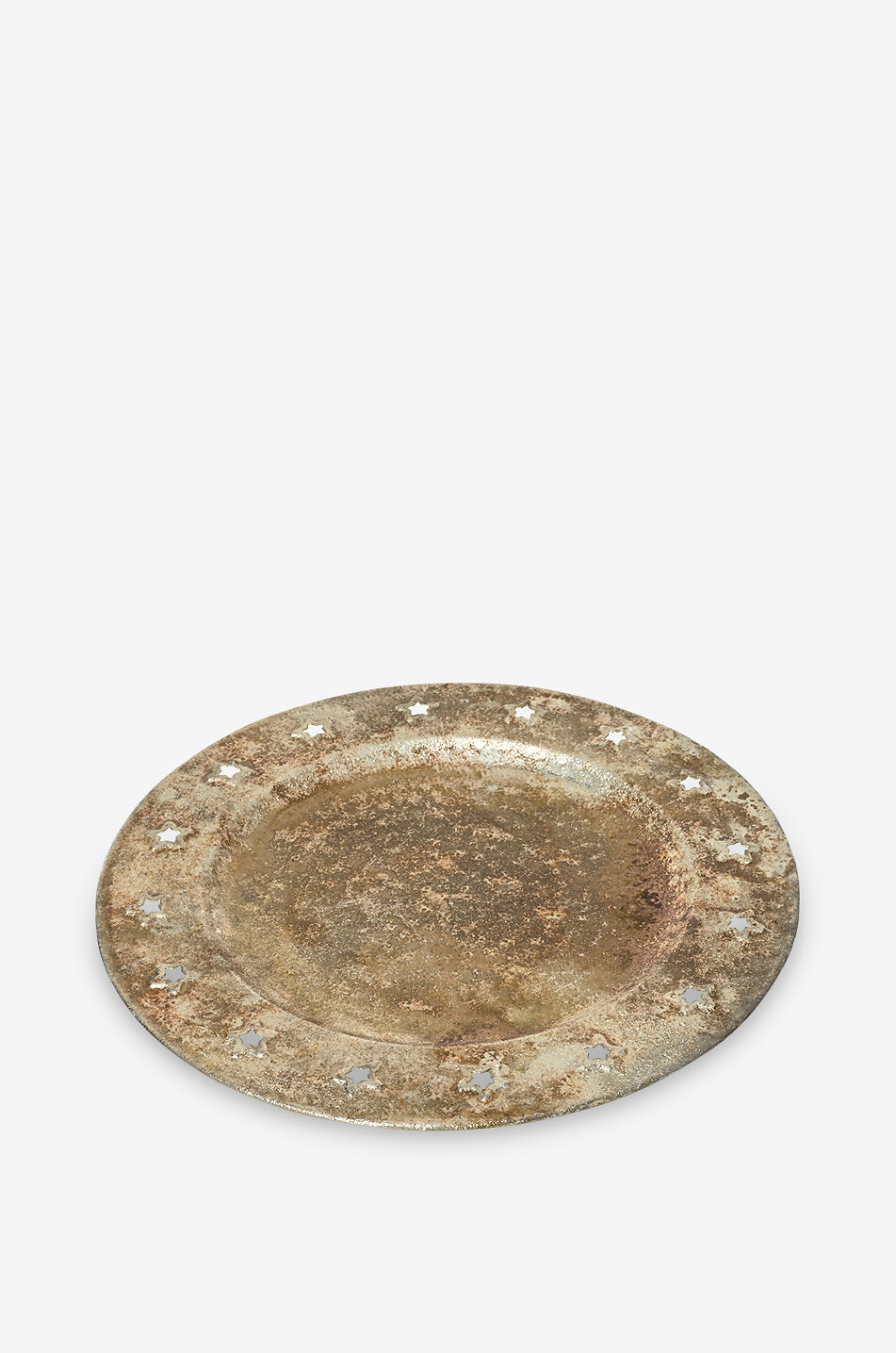 KAEMINGK Assiette plate décorative en fer ornée d'étoiles Maison MARRON 2