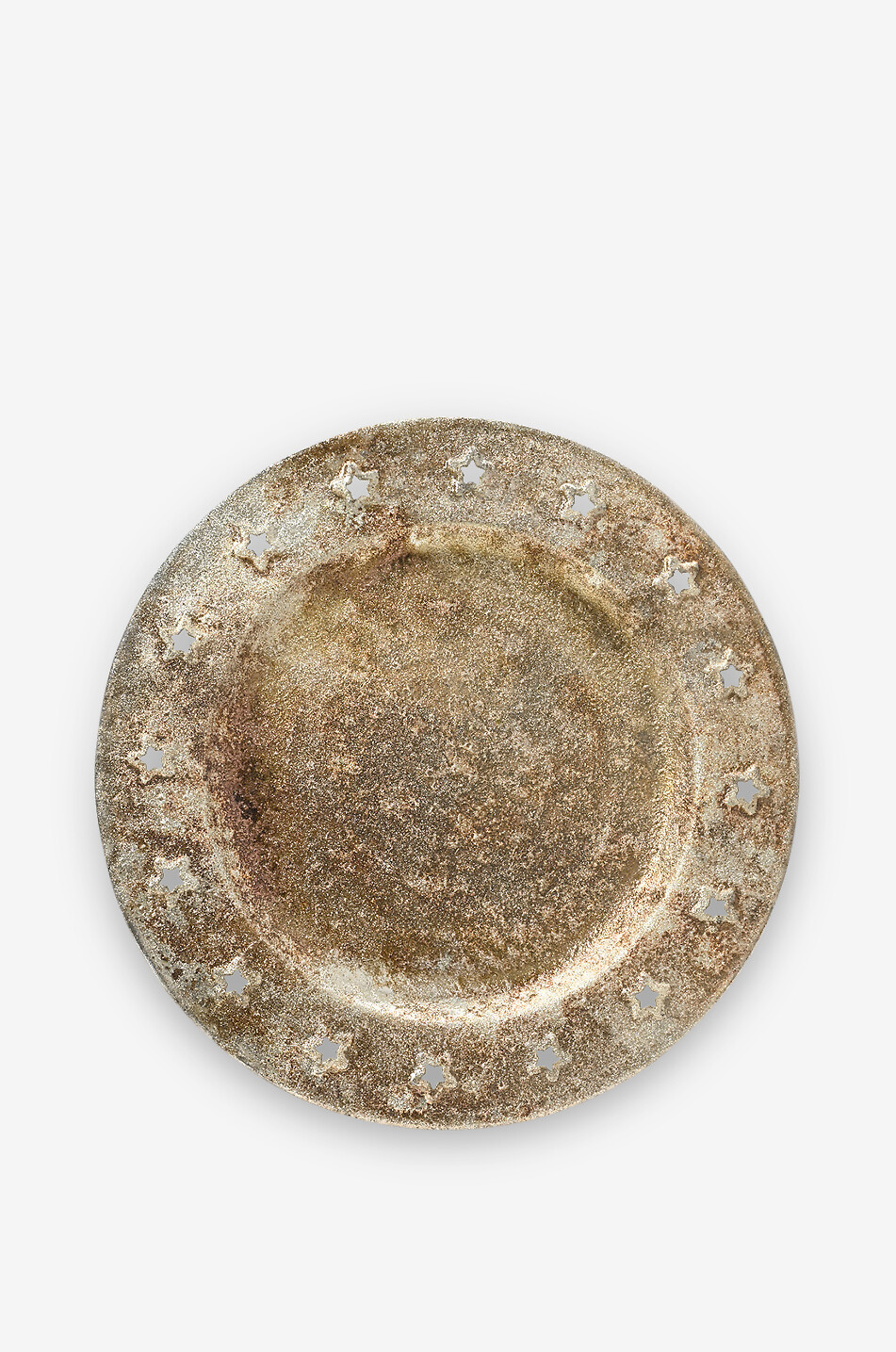 Assiette plate décorative en fer ornée d'étoiles