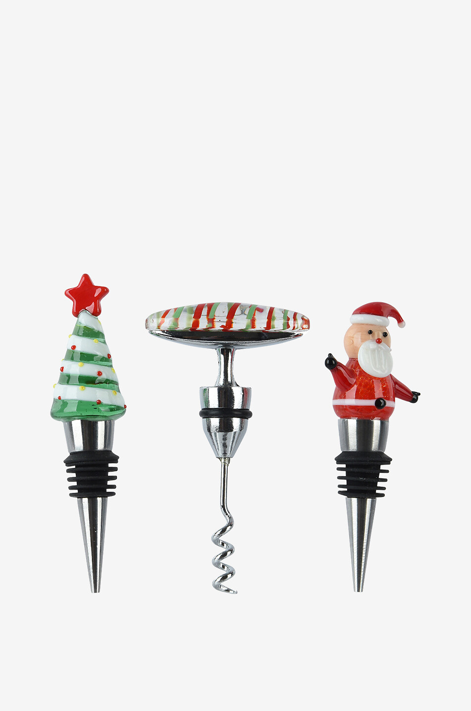 Christmas wine opener and stopper set