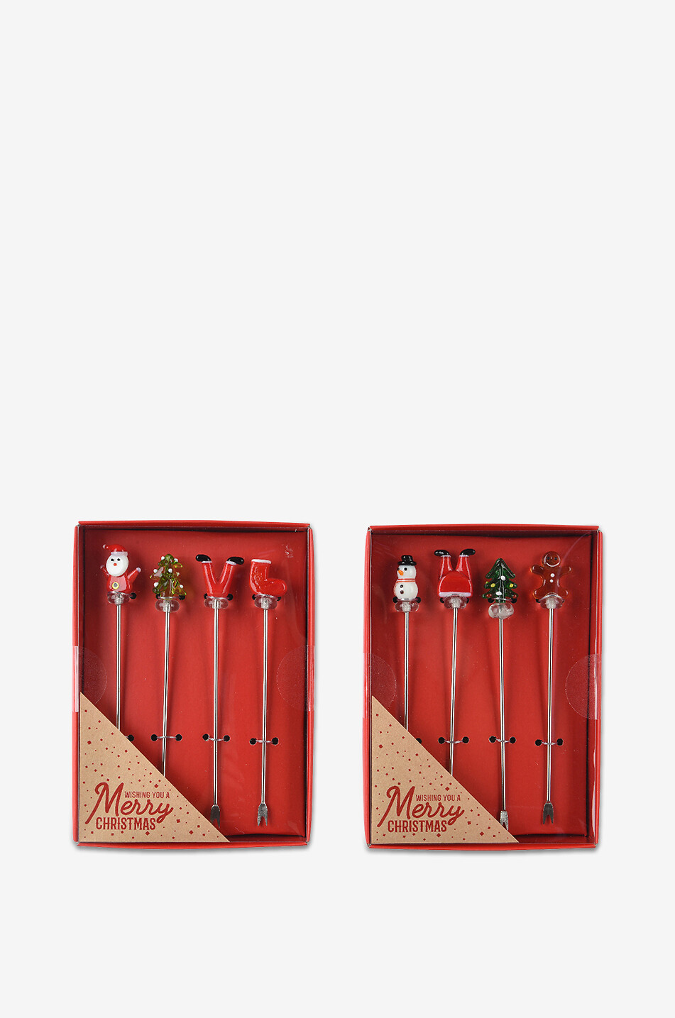 KAEMINGK Appetithäppchen-Spiesse aus Edelstahl Christmas Haus BUNT 2