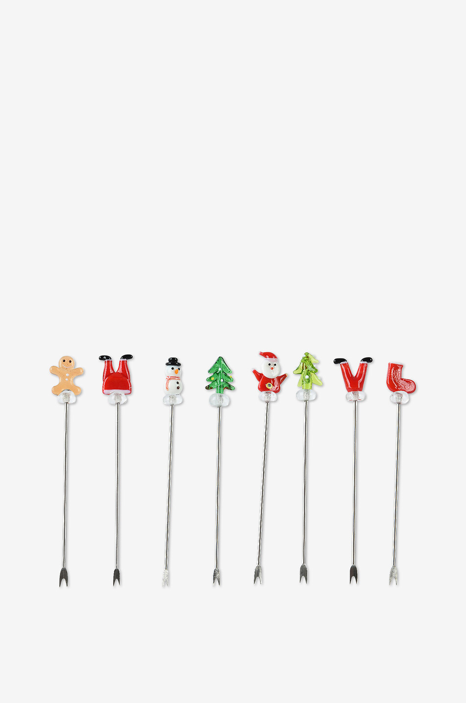 KAEMINGK Appetithäppchen-Spiesse aus Edelstahl Christmas Haus BUNT 1