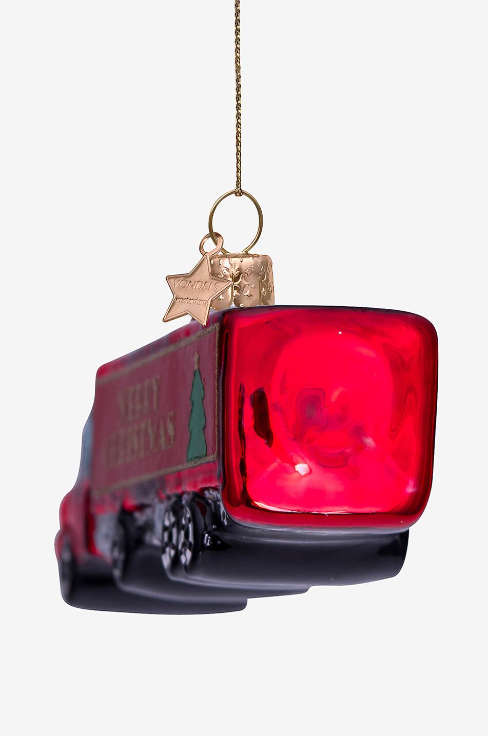 VONDELS Weihnachtsbaumkugel mit Lkw-Gravur Heritage Haus ROT 4