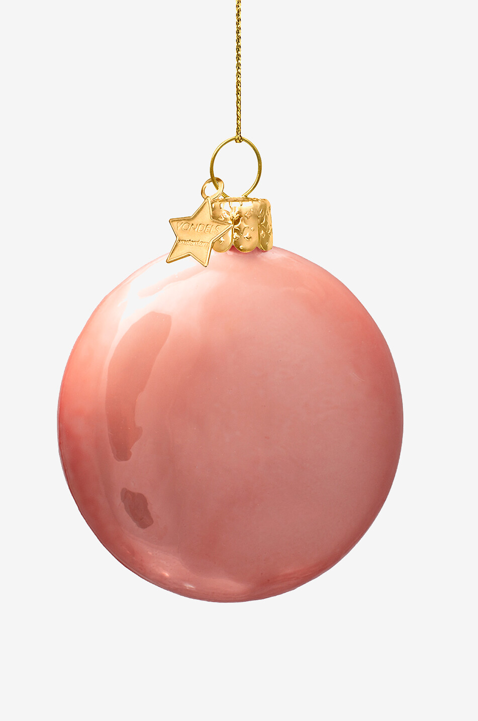 VONDELS Boule de Noël en verre smiley rose orange Maison ROSE 2