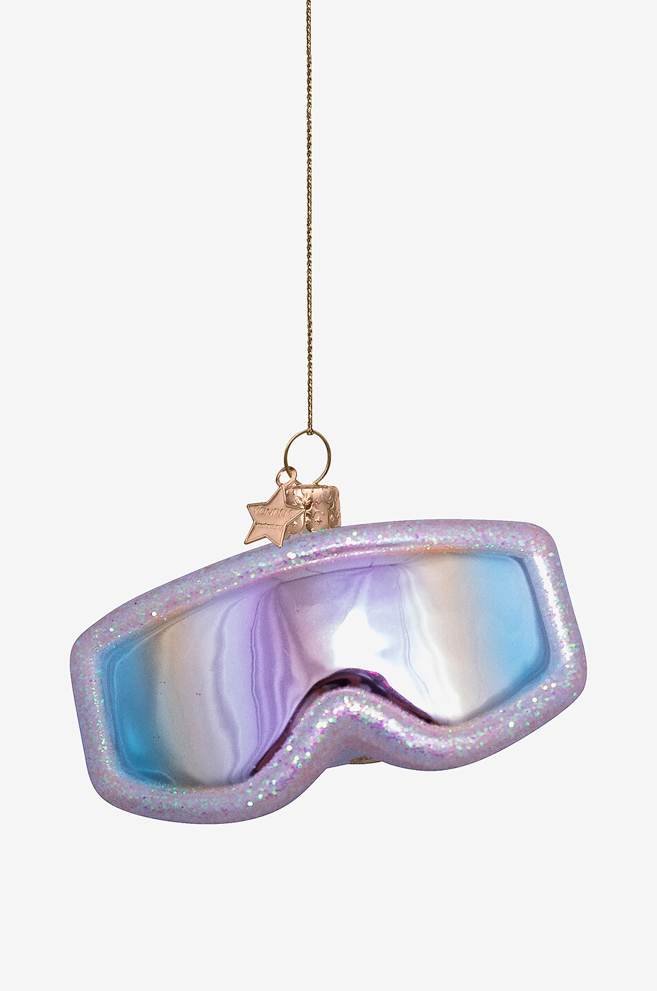 VONDELS Boule de Noël en verre masque de ski Maison ROSE 1