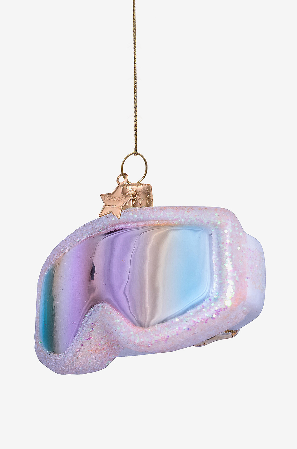 VONDELS Boule de Noël en verre masque de ski Maison ROSE 5