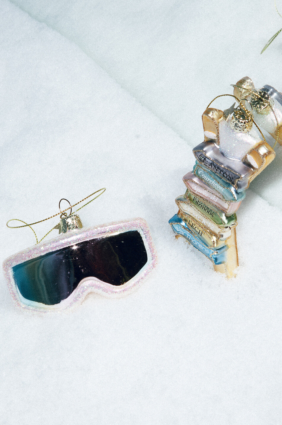 VONDELS Boule de Noël en verre masque de ski Maison ROSE 3