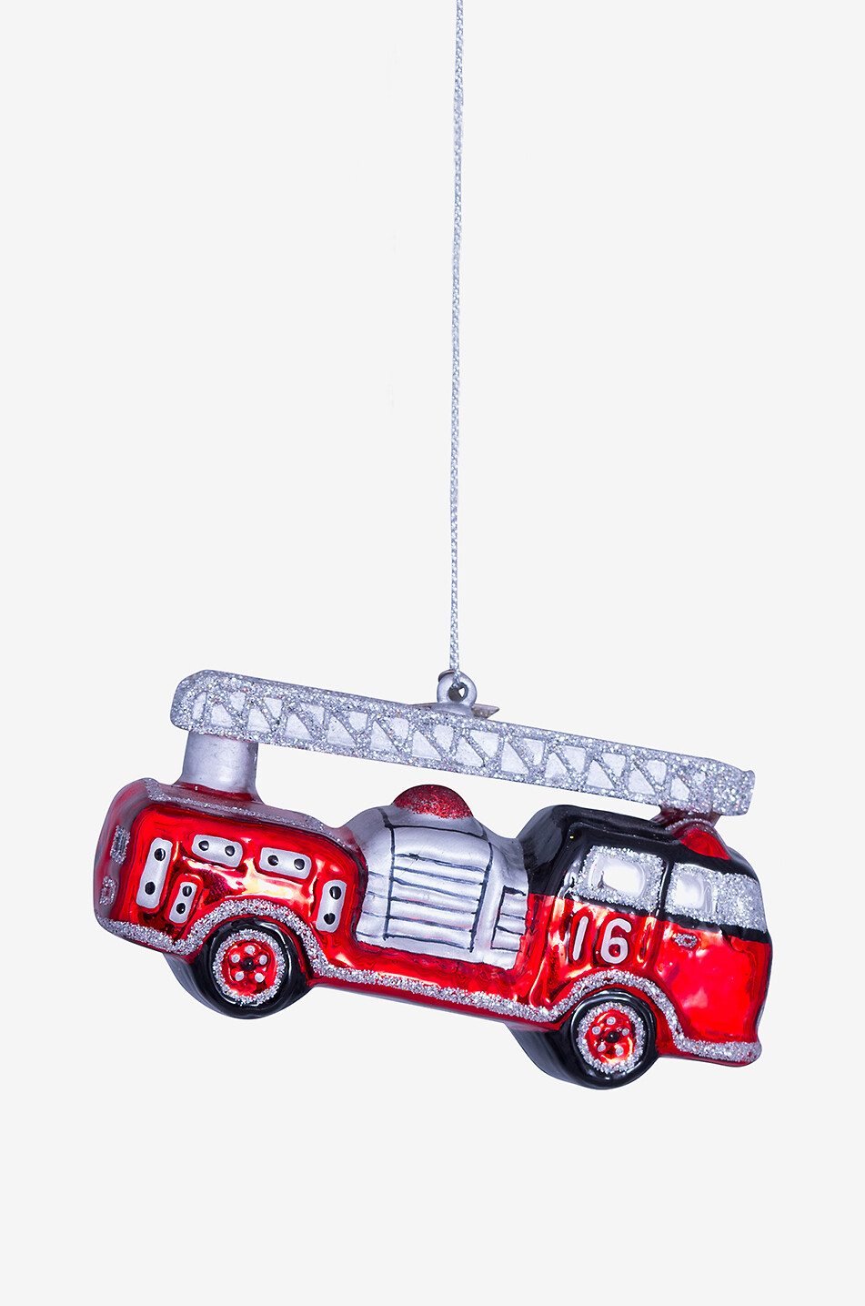 VONDELS Christmas Glass Fire Truck Bauble H6 Home RED 2