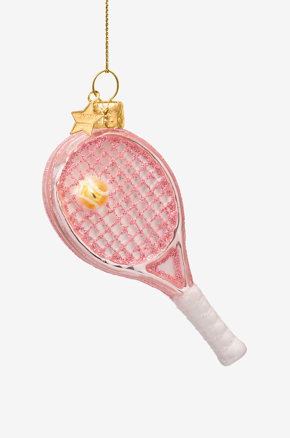 VONDELS Boule de Noël en verre opale forme raquette de tennis Maison ROSE 1