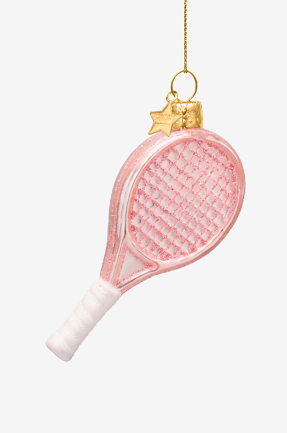 VONDELS Boule de Noël en verre opale forme raquette de tennis Maison ROSE 2
