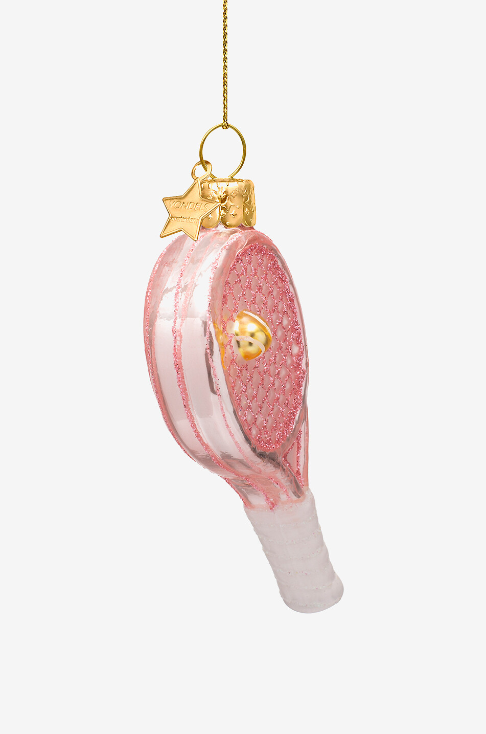 VONDELS Boule de Noël en verre opale forme raquette de tennis Maison ROSE 4