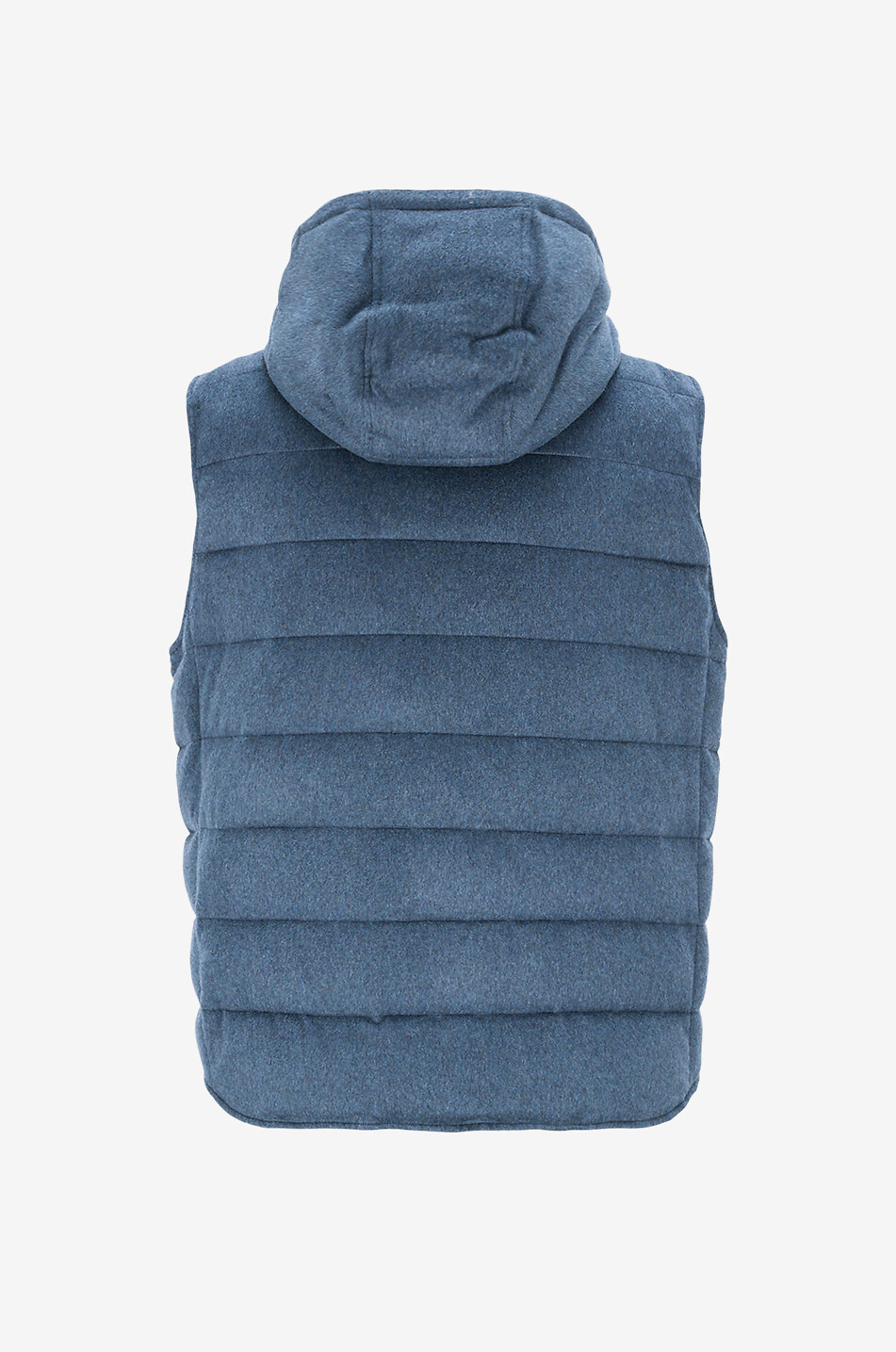 MAURIZIO BALDASSARI Cashmere hooded sleeveless down jacket Men MEDIUM BLUE 2