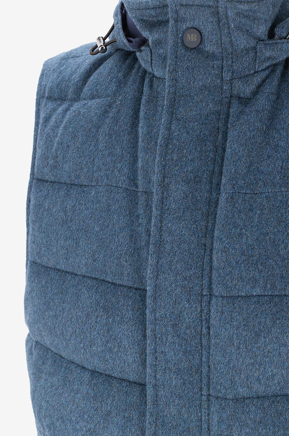 MAURIZIO BALDASSARI Cashmere hooded sleeveless down jacket Men MEDIUM BLUE 3
