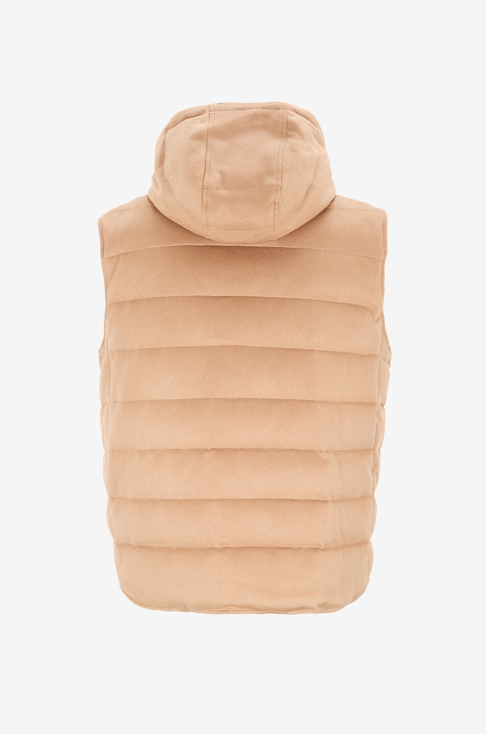 MAURIZIO BALDASSARI Cashmere hooded sleeveless down jacket Men CAMEL 2