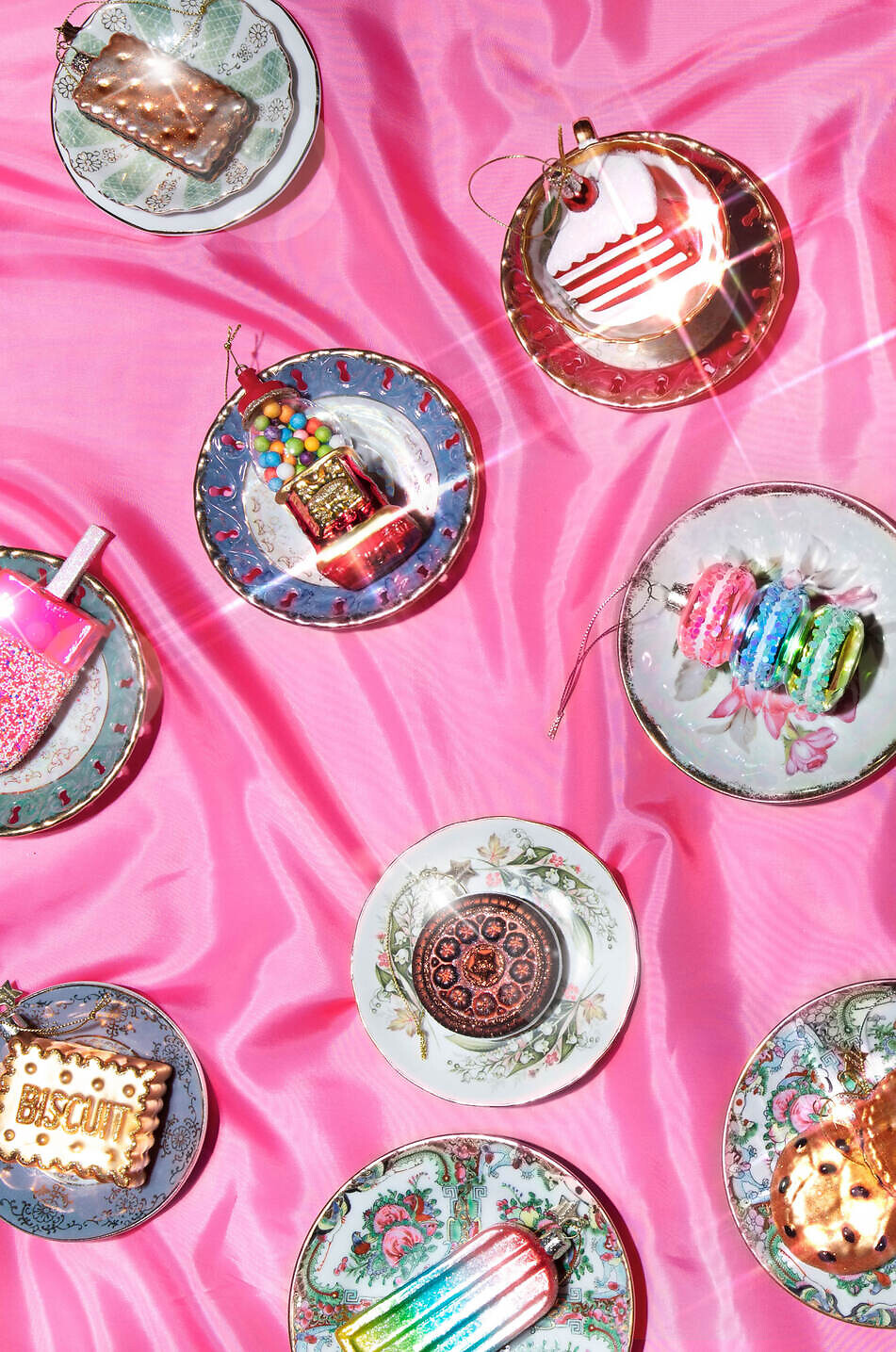 VONDELS Handgefertigte Weihnachtsdekoration aus Glas Eisform H14 Haus ROSA 3