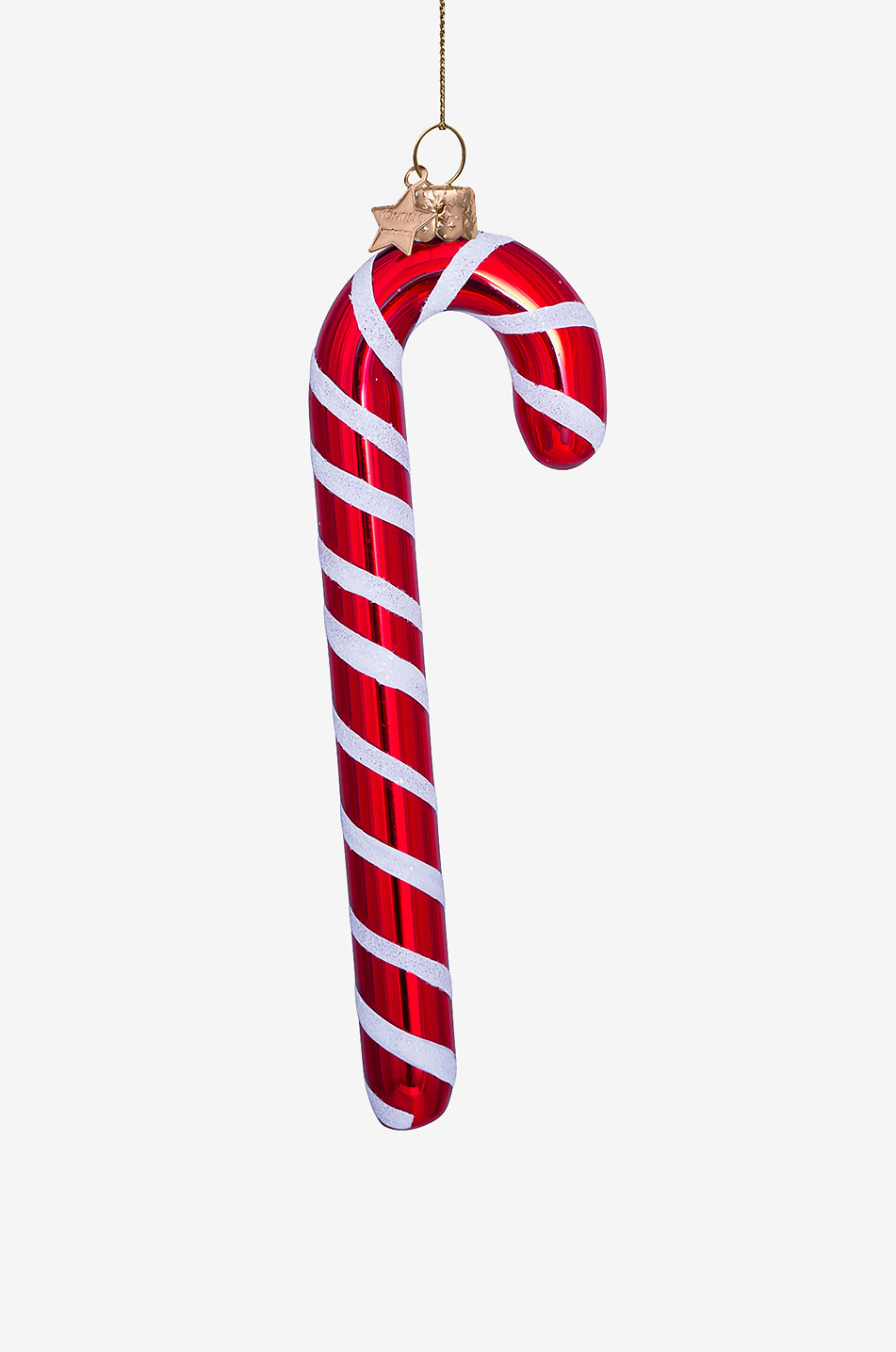 VONDELS Boule de Noël en verre bâton de sucre d'orge Maison ROUGE 1