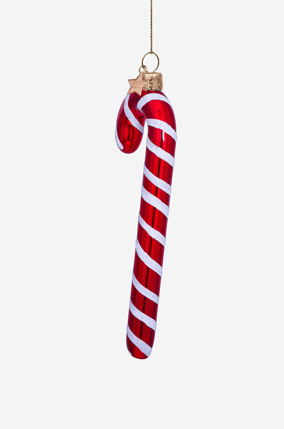 VONDELS Boule de Noël en verre bâton de sucre d'orge Maison ROUGE 2