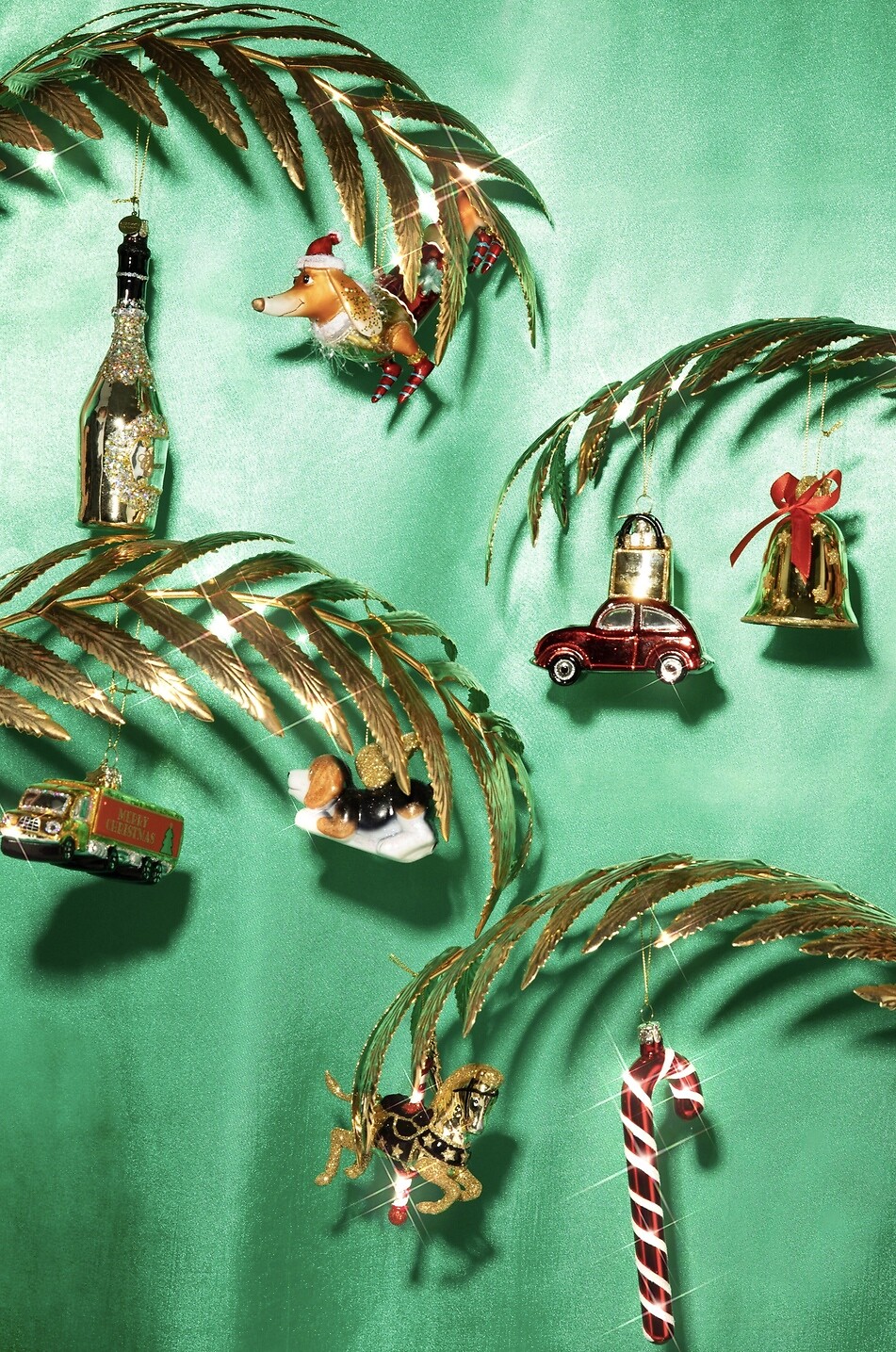 VONDELS Boule de Noël en verre bâton de sucre d'orge Maison ROUGE 3