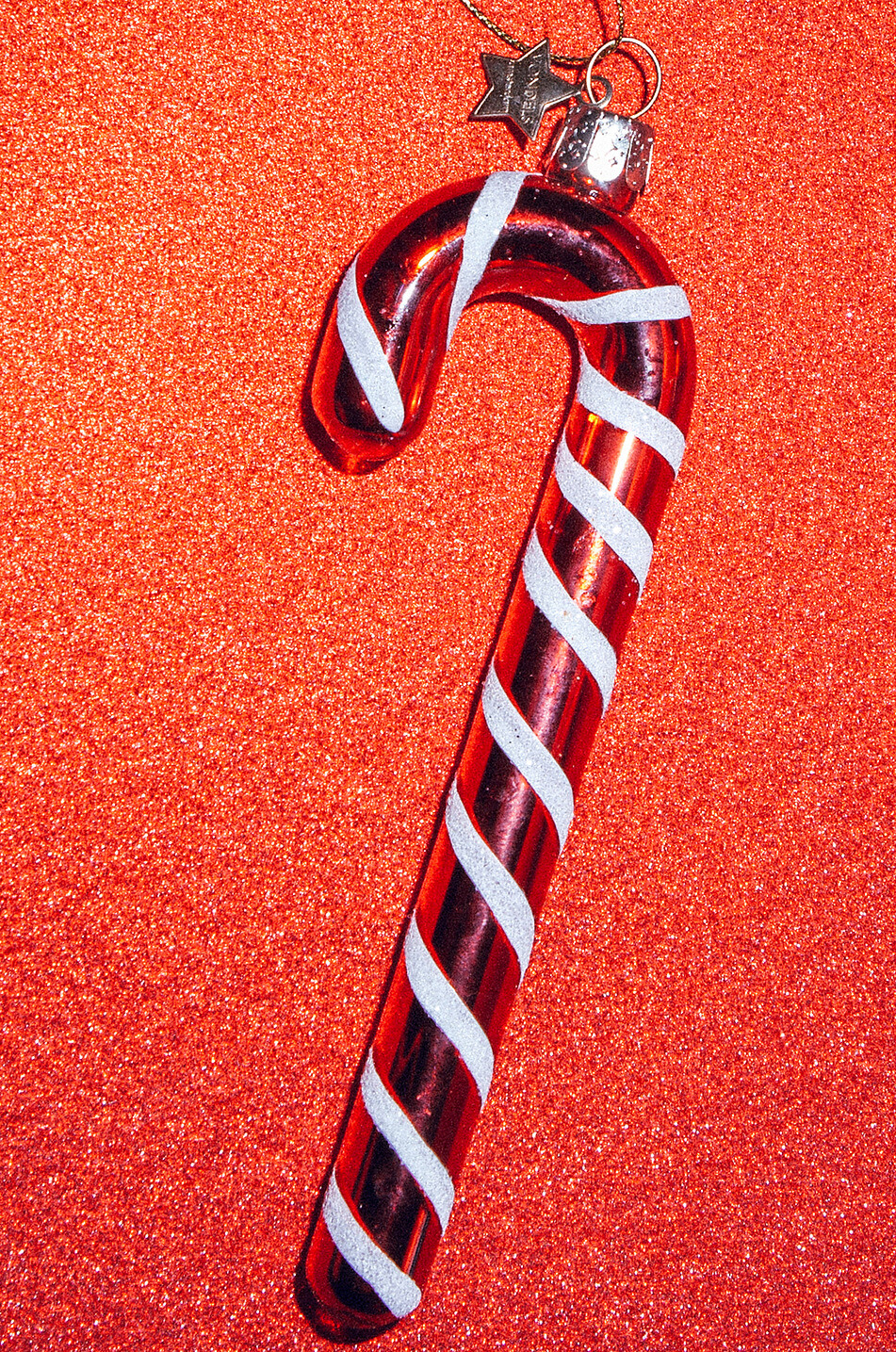 VONDELS Boule de Noël en verre bâton de sucre d'orge Maison ROUGE 4