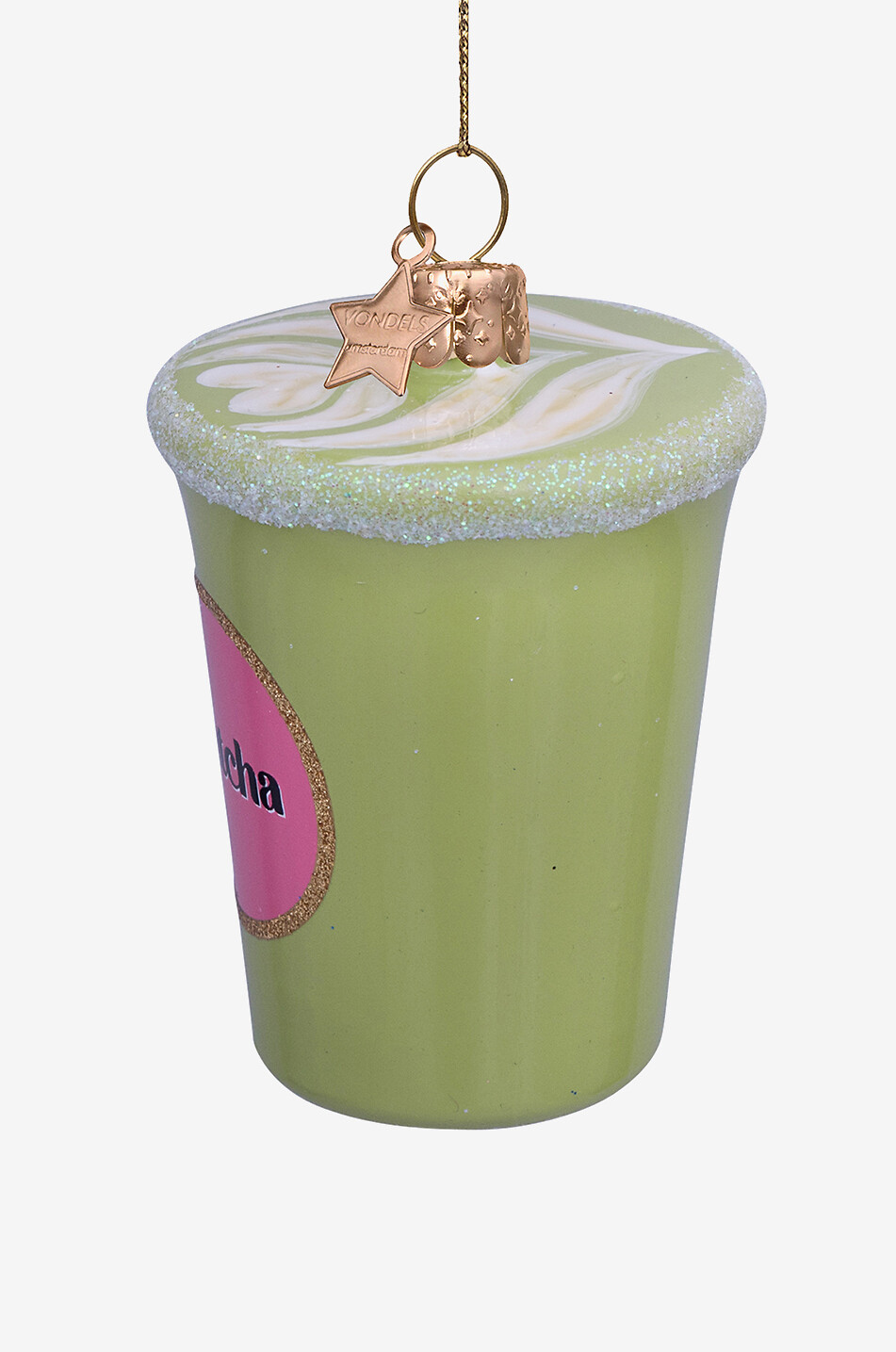 VONDELS Weihnachtskugel aus Glas Matcha Tea Latte H8 Haus GRÜN 2