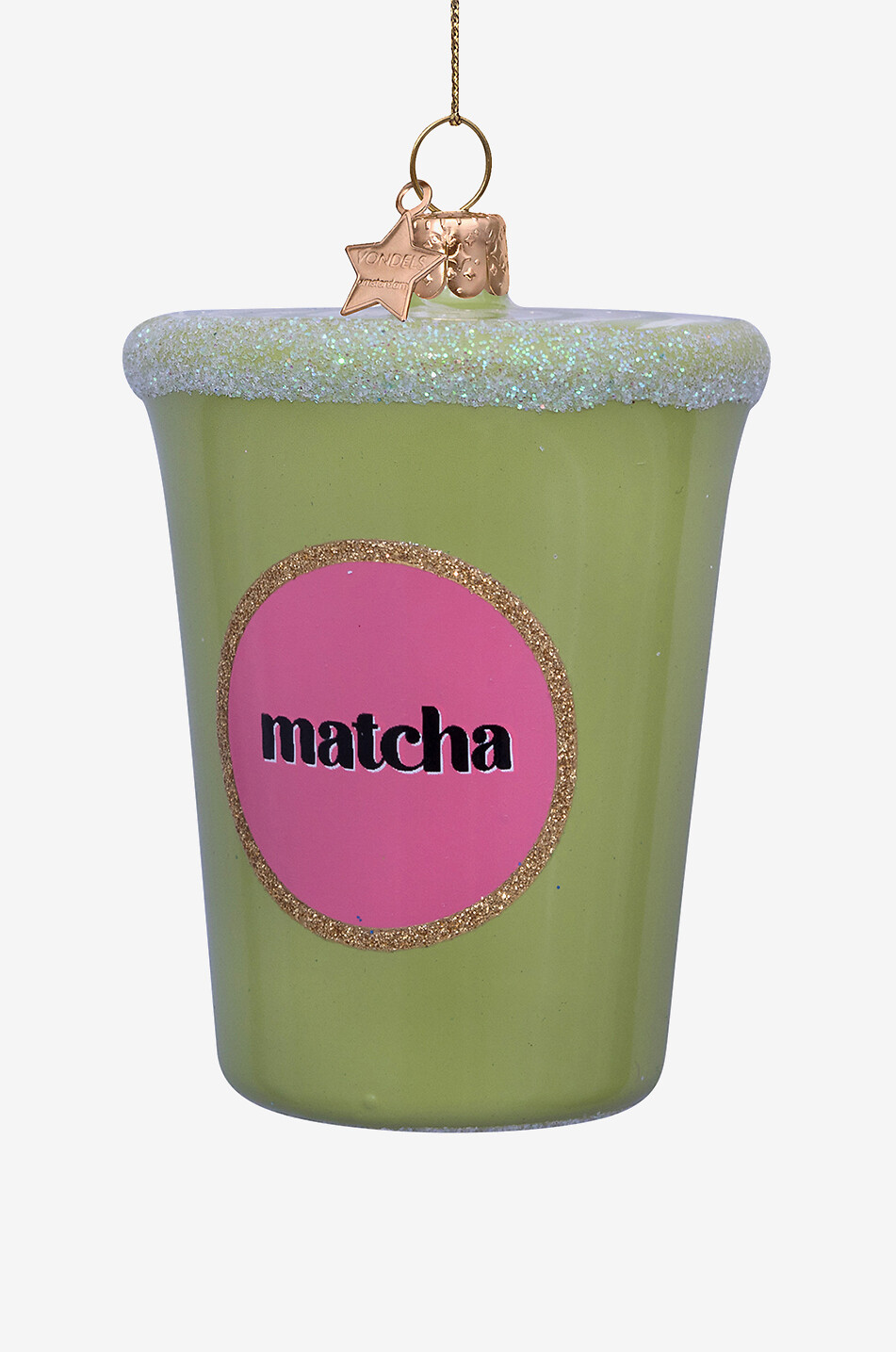 VONDELS Weihnachtskugel aus Glas Matcha Tea Latte H8 Haus GRÜN 5