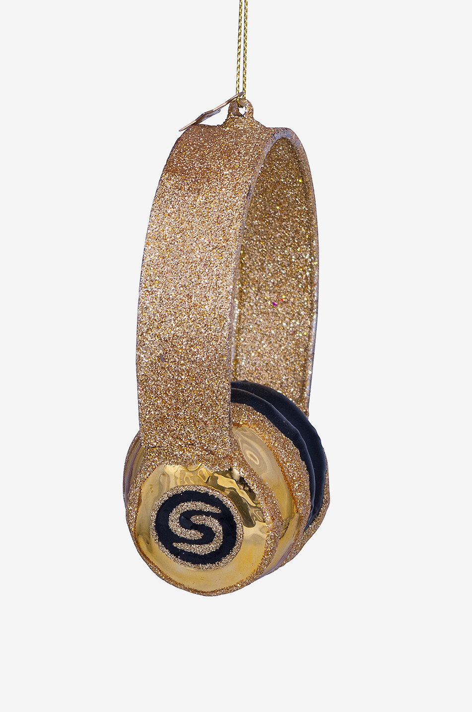 VONDELS Boule de Noël en verre avec paillettes casque audio Maison DORE 2