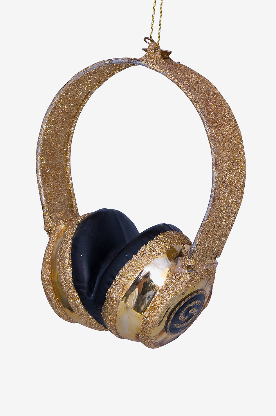 Boule de Noël en verre avec paillettes casque audio