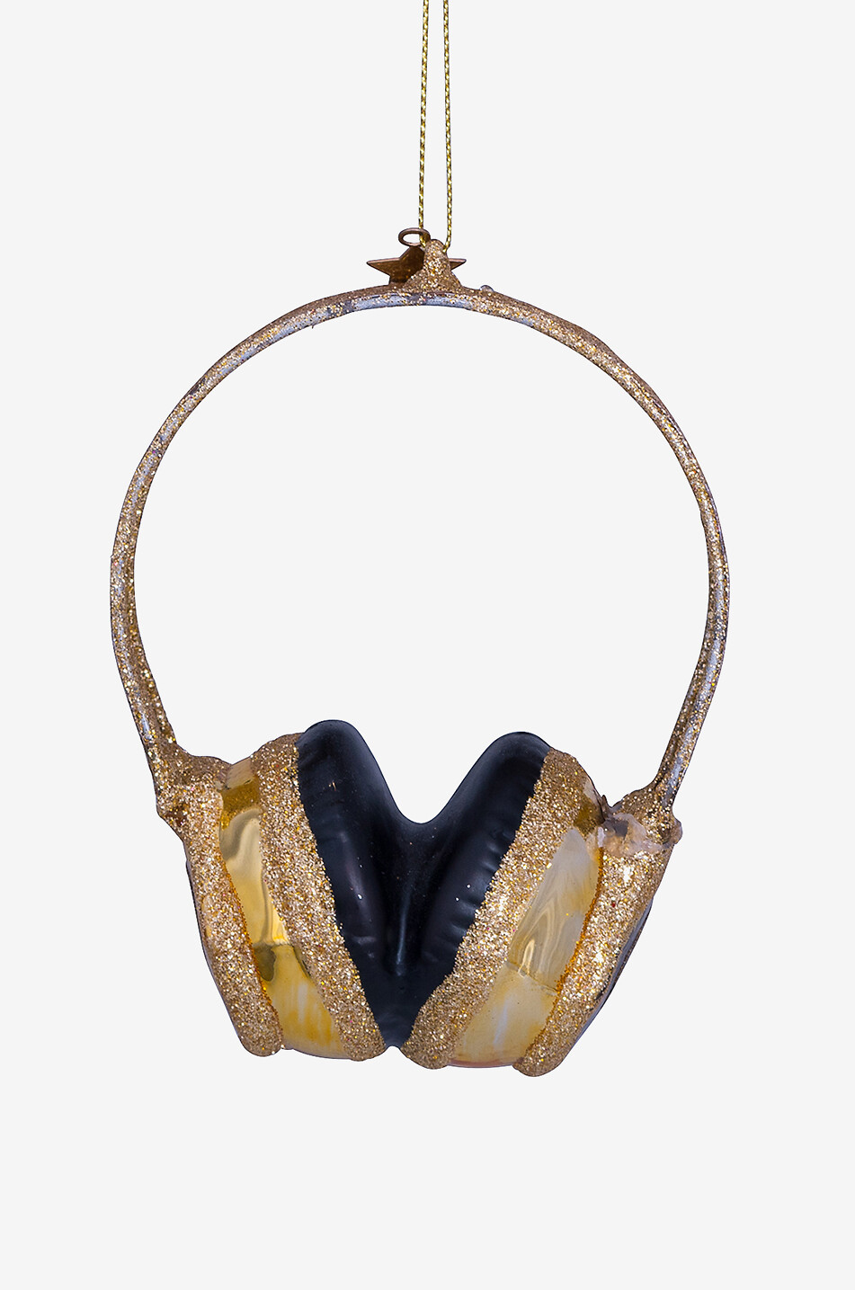 VONDELS Boule de Noël en verre avec paillettes casque audio Maison DORE 4